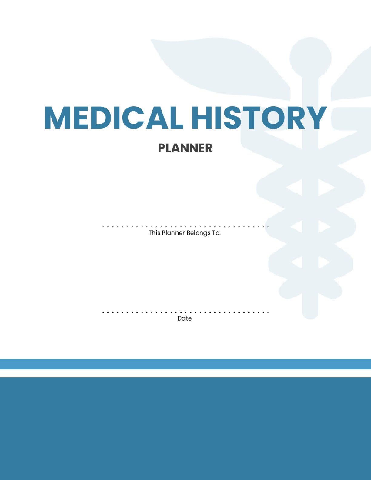 Free Medical History Planner Template