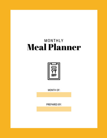 Free Monthly Meal Planner Template