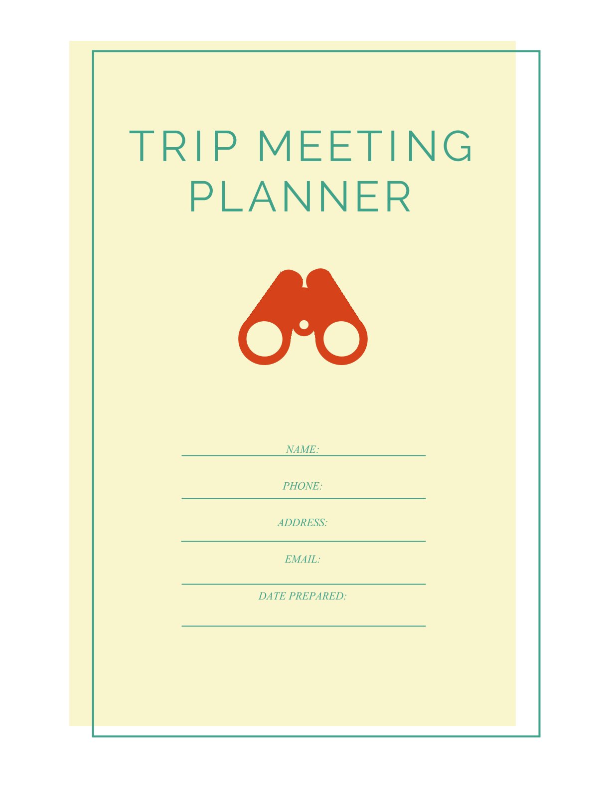 Free Trip Meeting Planner Template