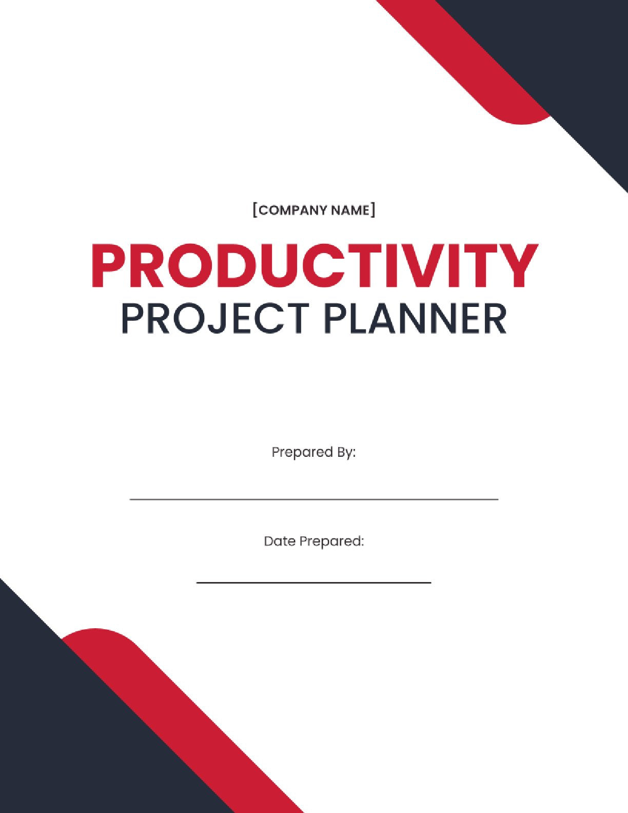 Free Productivity Project Planner Template