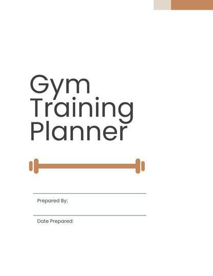 Free Gym Training Planner Template