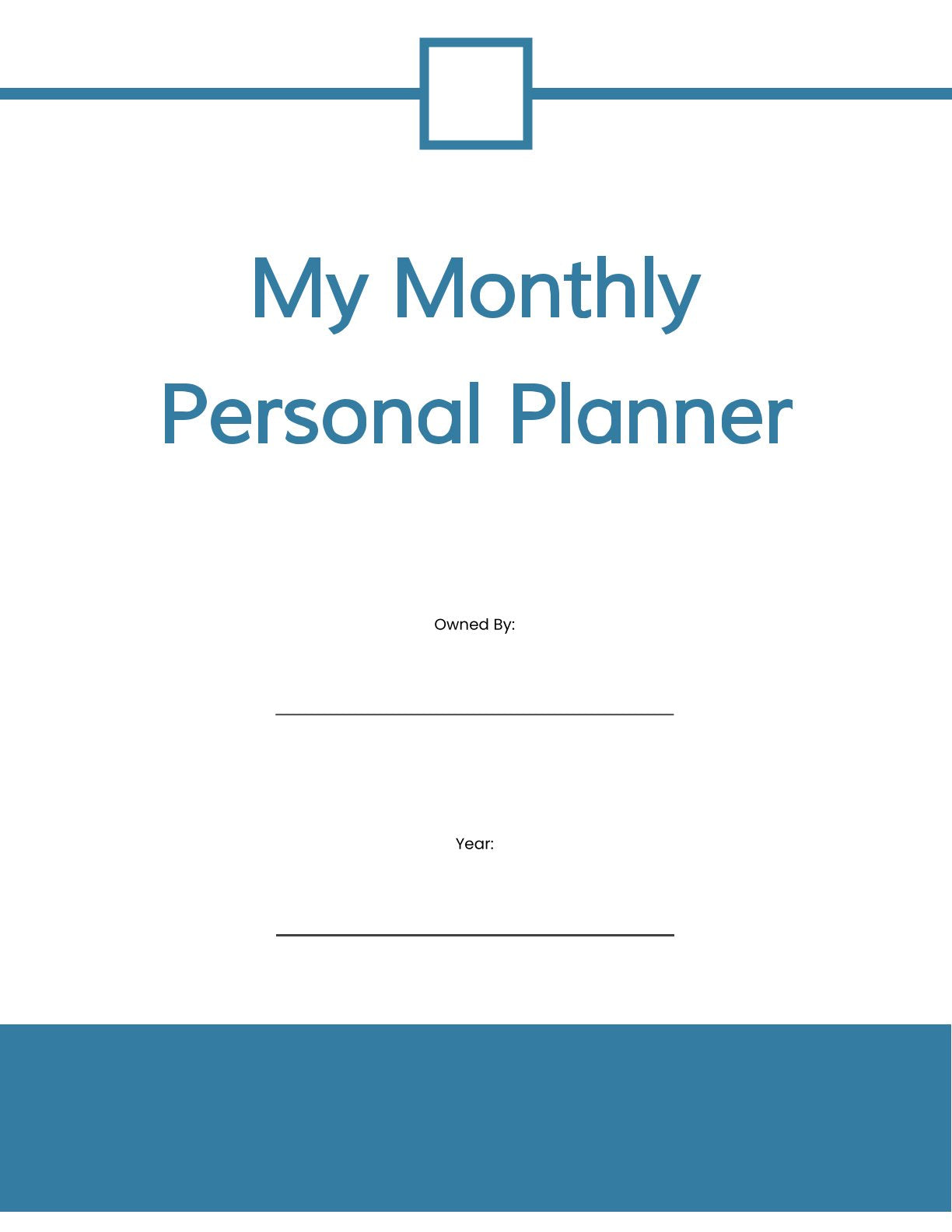 Free Monthly Personal Planner Template