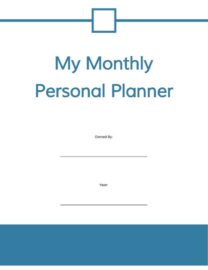 Free Monthly Personal Planner Template