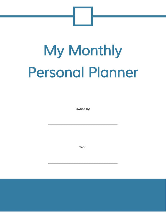 Free Monthly Personal Planner Template