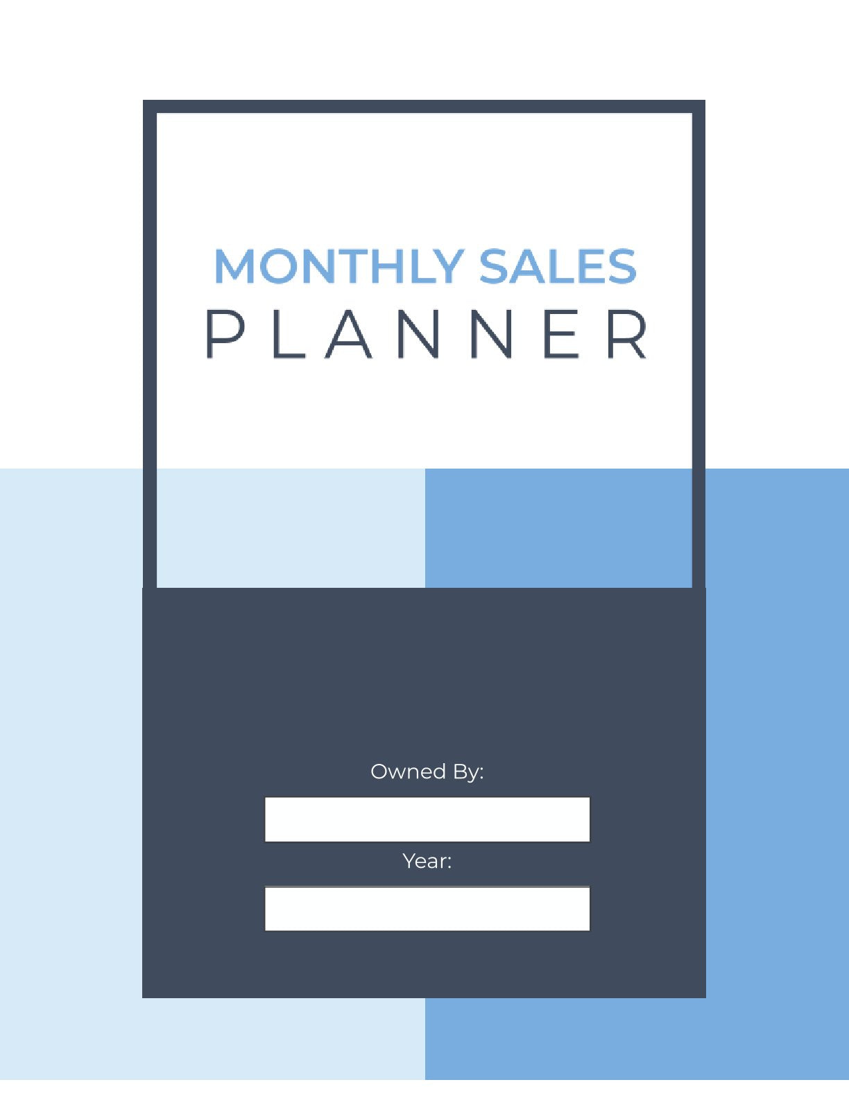 Free Monthly Sales Planner Template