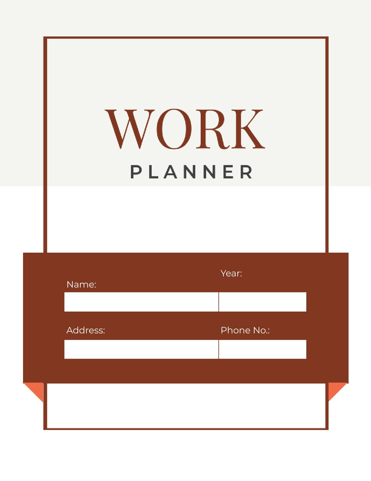 free Minimal Work Planner Template