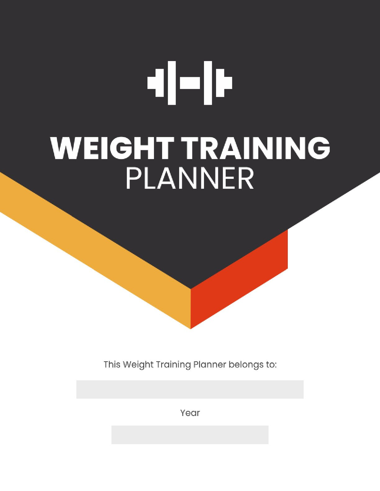 Free Weight Training Planner Template