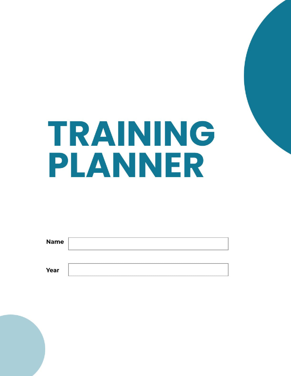 Free Basic Training Planner template