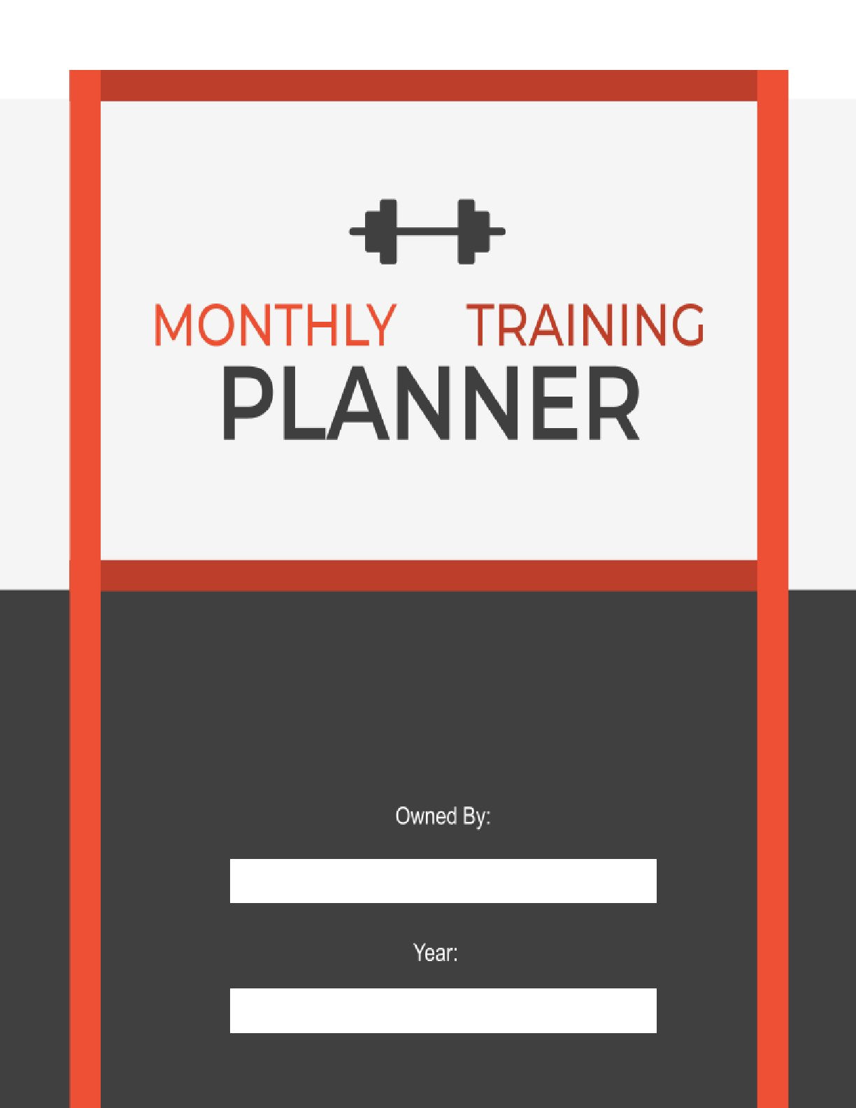 Free Monthly Training Planner Template