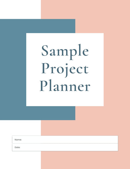 Free Sample Project planner template