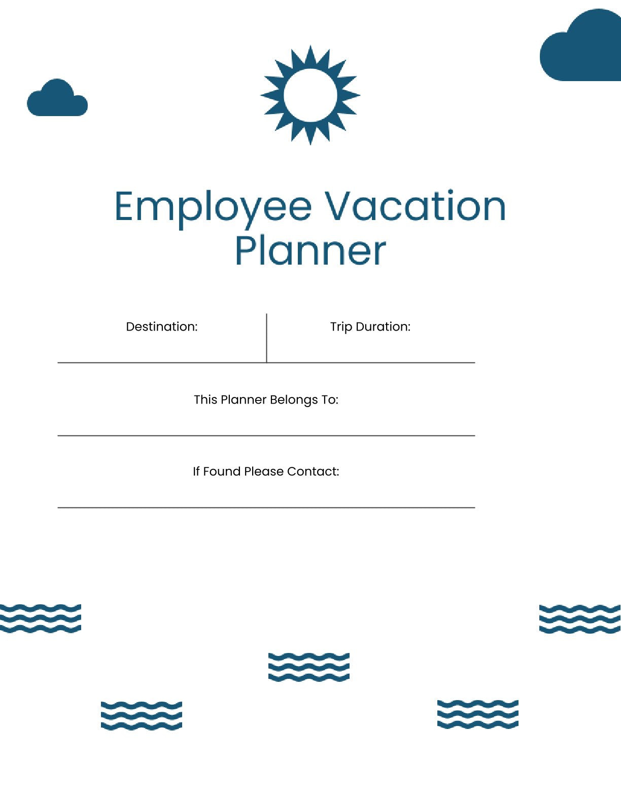 Free Employee Vacation Planner Template