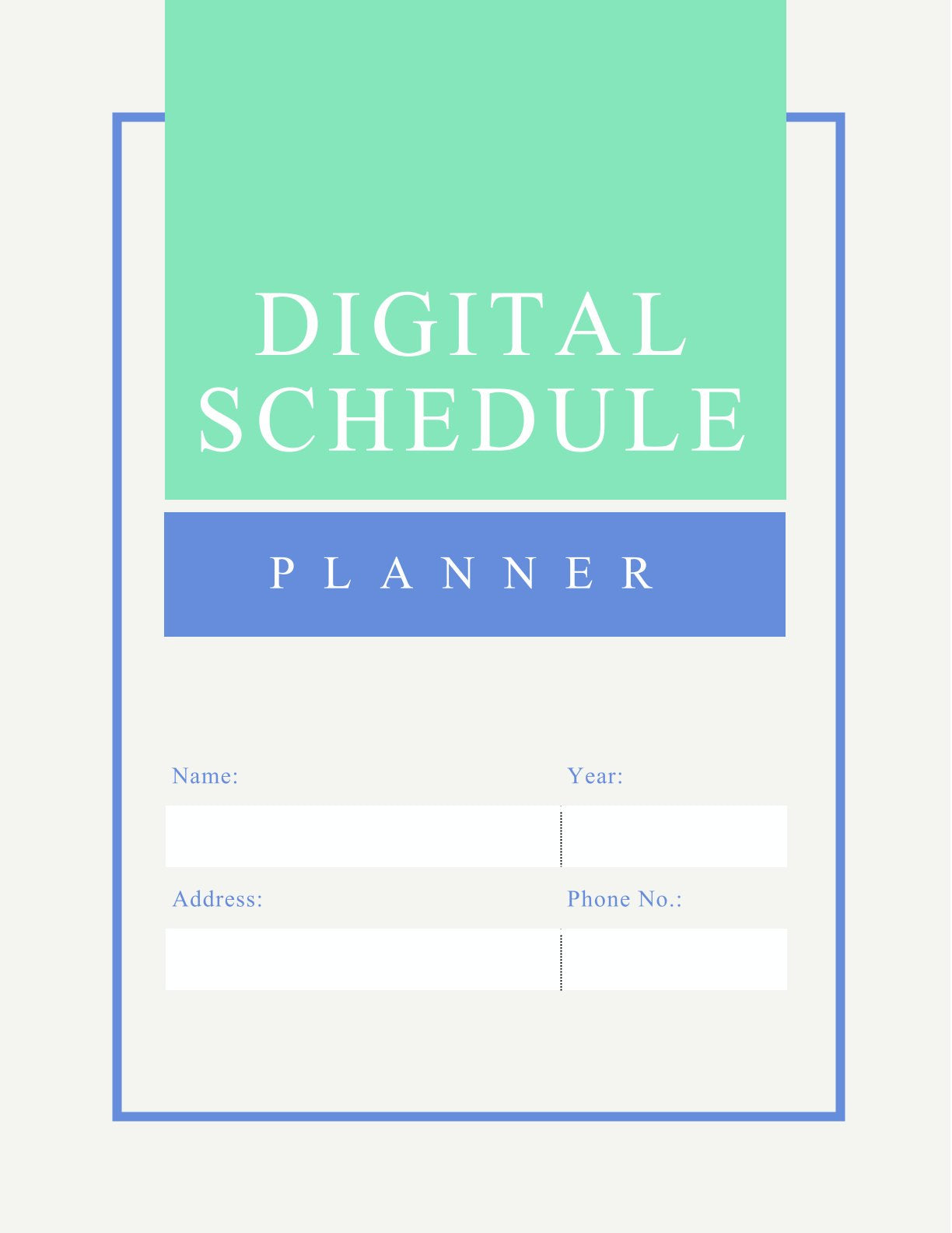 Digital Schedule Planner Template