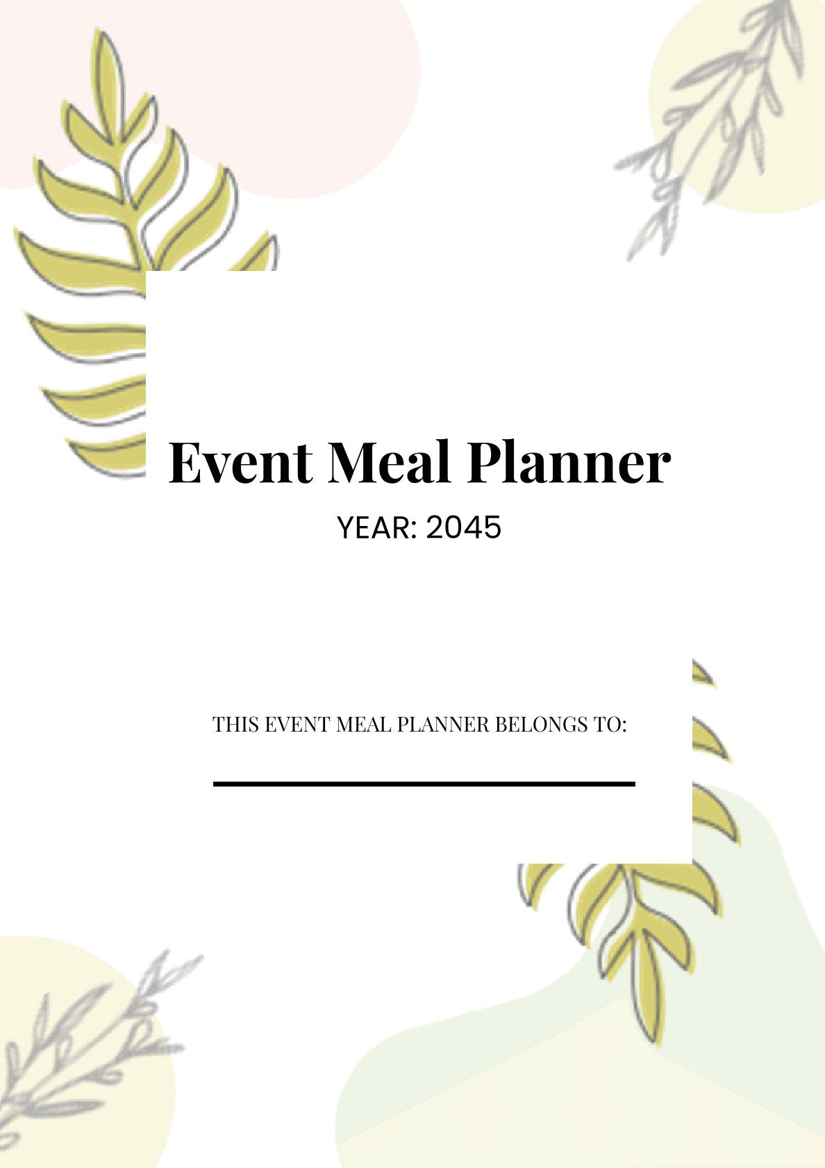 Free Event Meal Planner Template