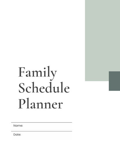 Free Family Schedule Planner Template