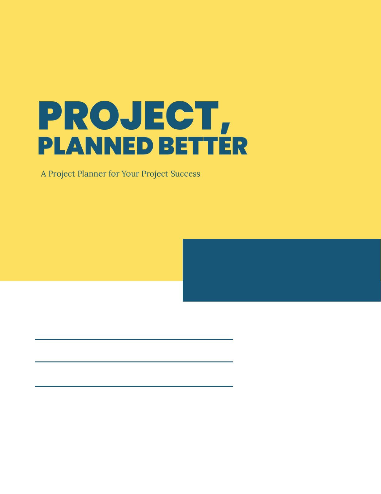 Free Project Planner Template