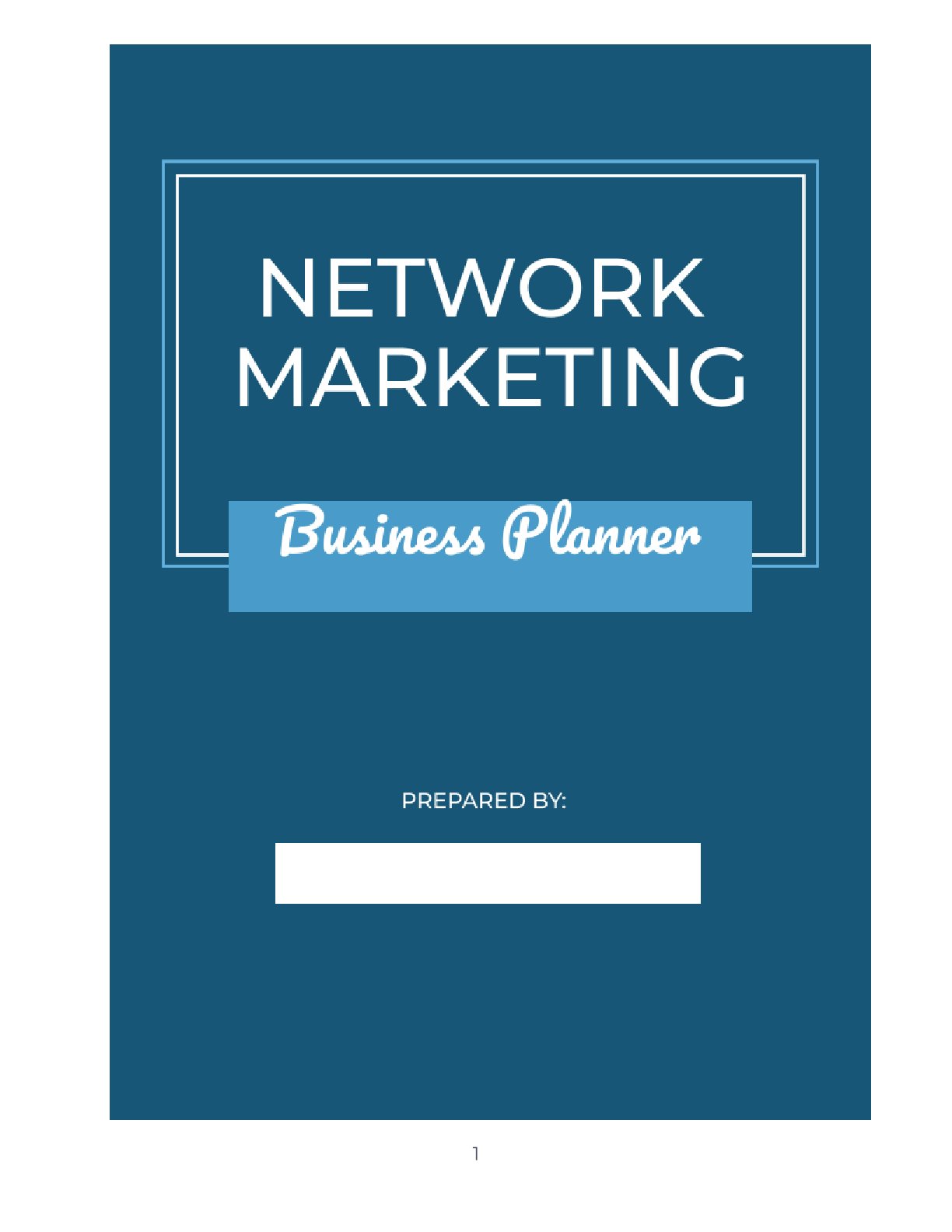 Free Network Marketing Planner Template