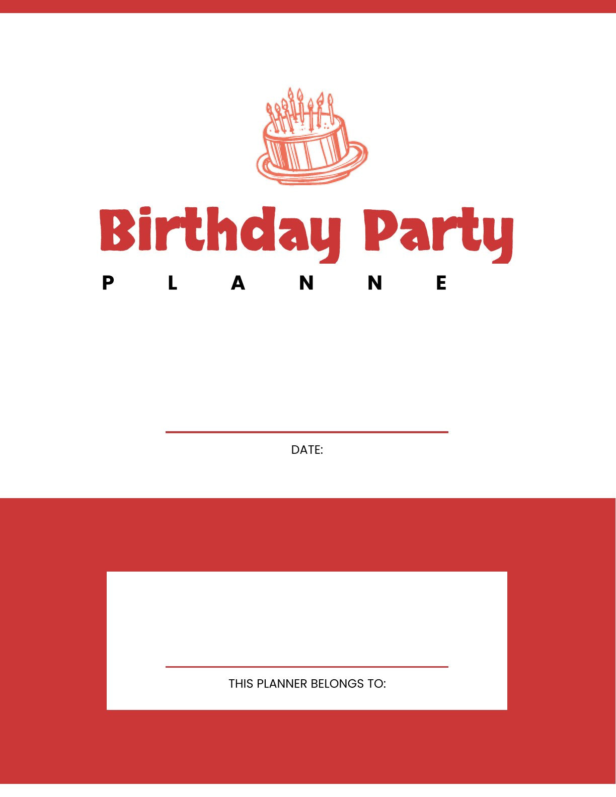 Free Birthday Party Planner Template