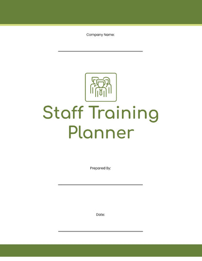 Free Staff Training Planner Template