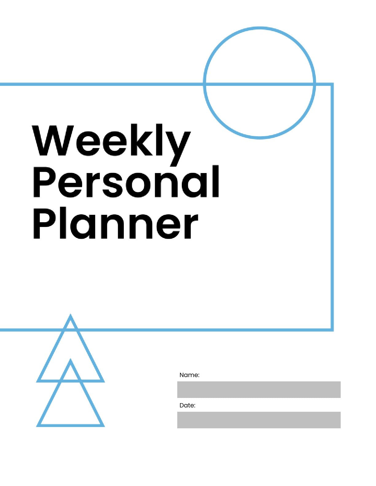 Free Weekly Personal Planner Template