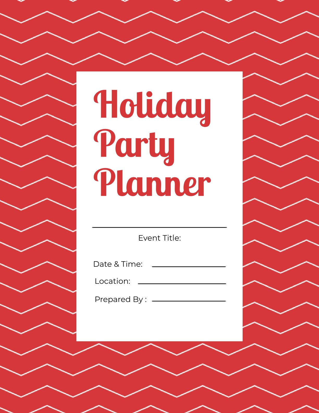 Free Holiday Party Planner Template