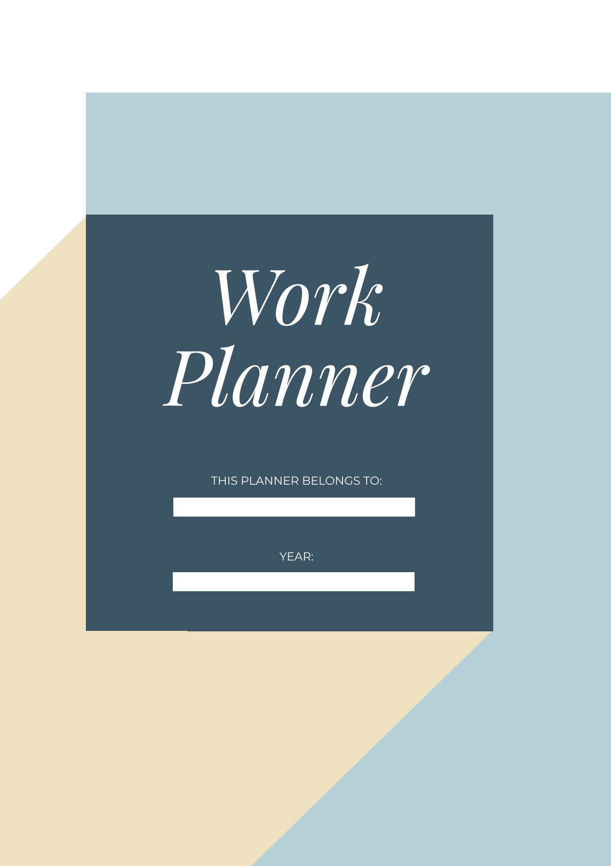 Free Basic Work Planner Template