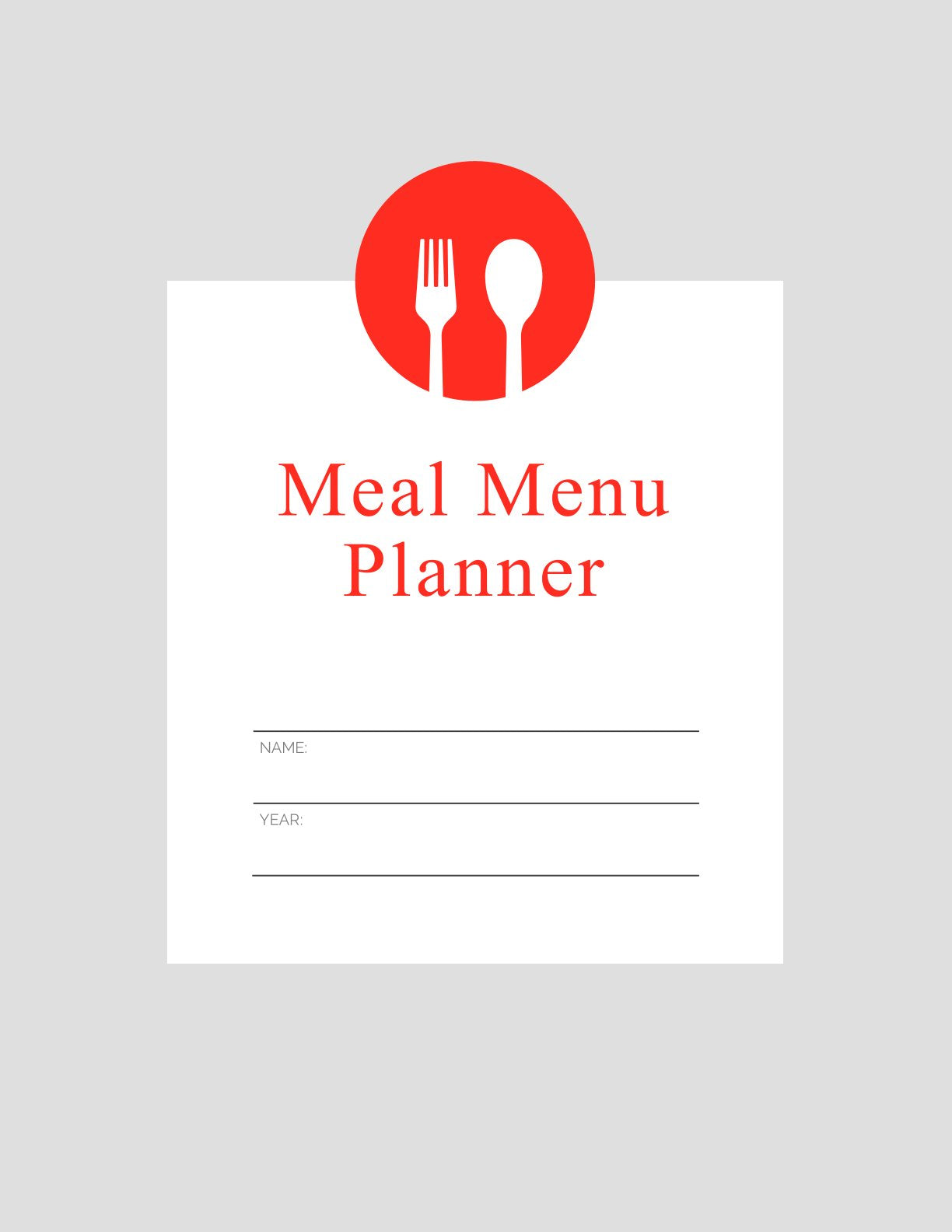 Free Meal Menu Planner Template