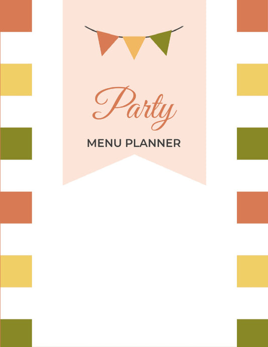 Free Sample Party Menu Planner Template