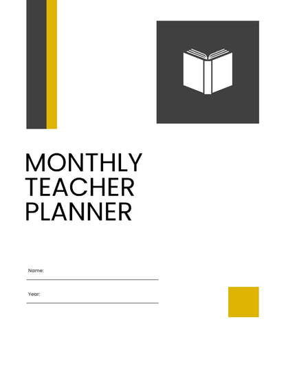 Free Monthly Teacher Planner Template