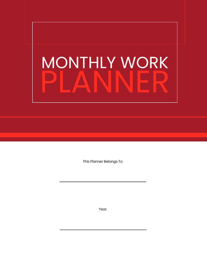 Free Monthly Work Planner Template