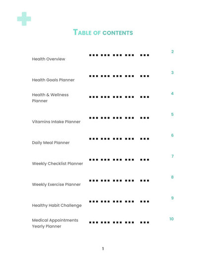 Free Health Vitamins Planner Template