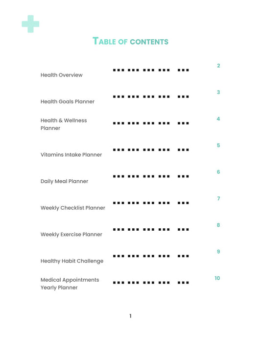 Free Health Vitamins Planner Template