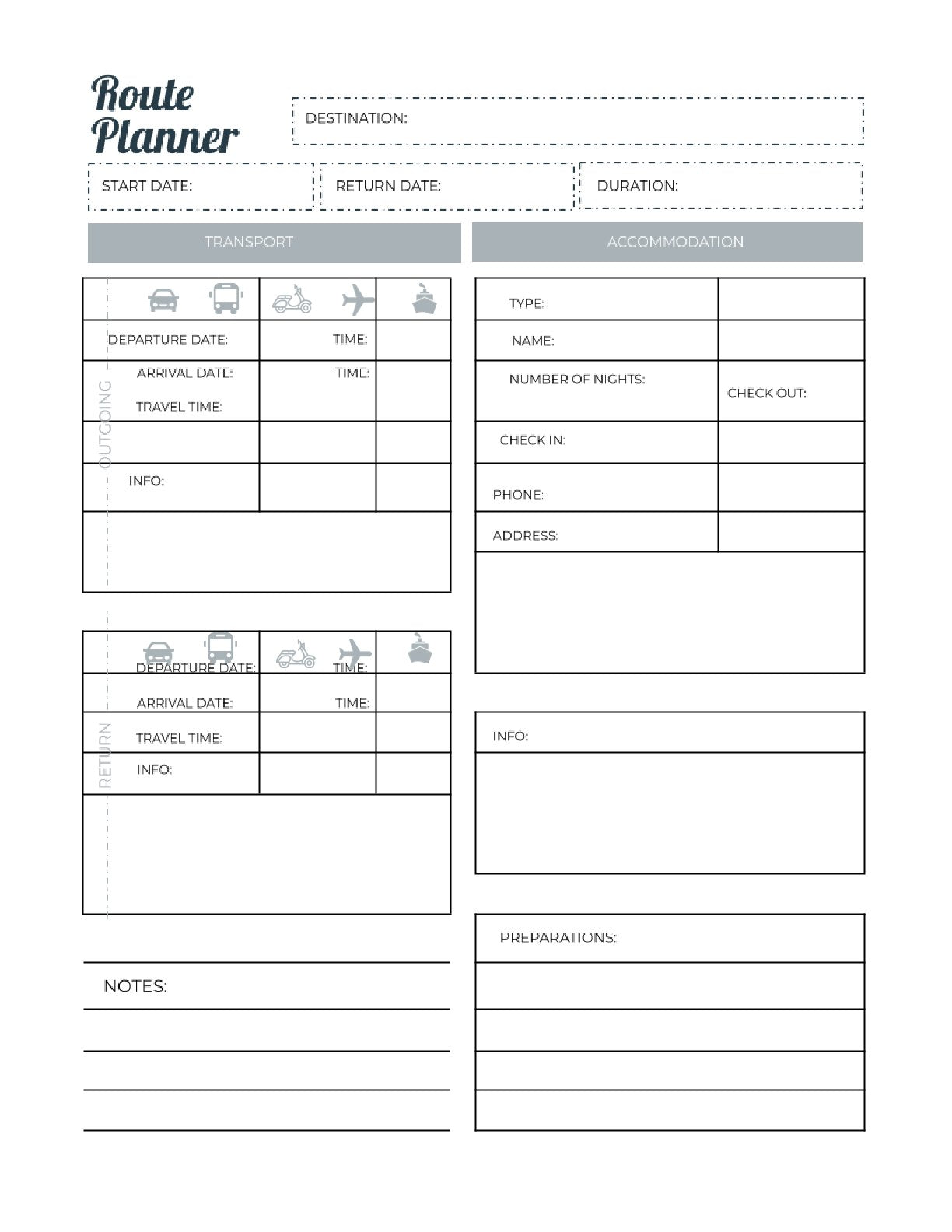 Free Route Planner Template