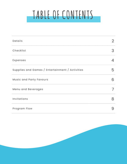 Free Kids Birthday Party Planner Template