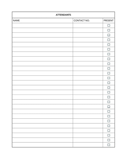 Free Trip Meeting Planner Template