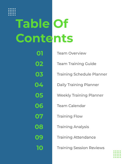 Free Team Training Planner Template