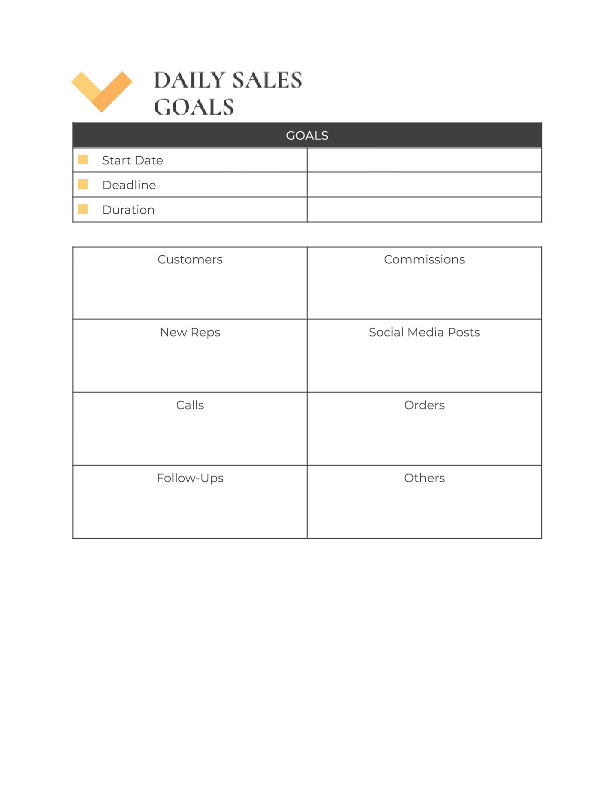 Free Sales and Leads Generation Planner Template