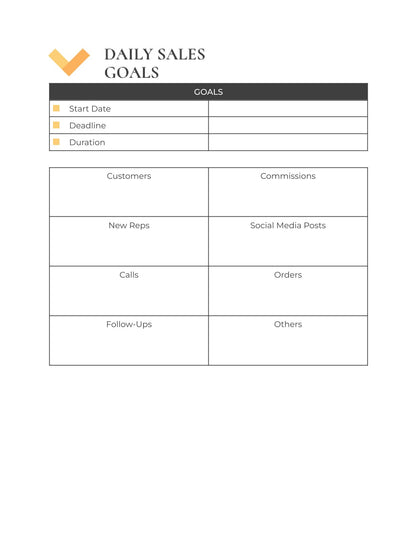 Free Sales and Leads Generation Planner Template