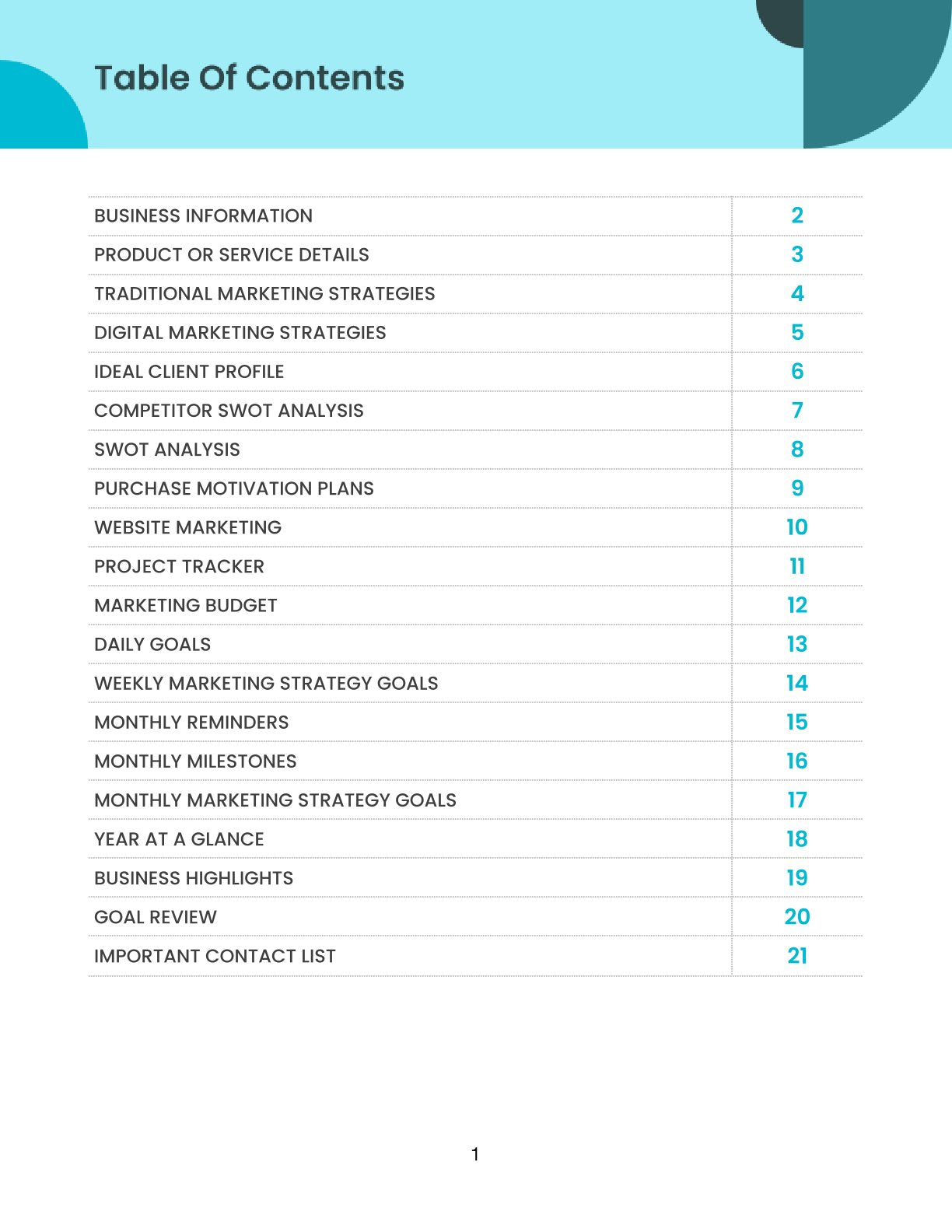 Free Marketing Strategy Planner Template