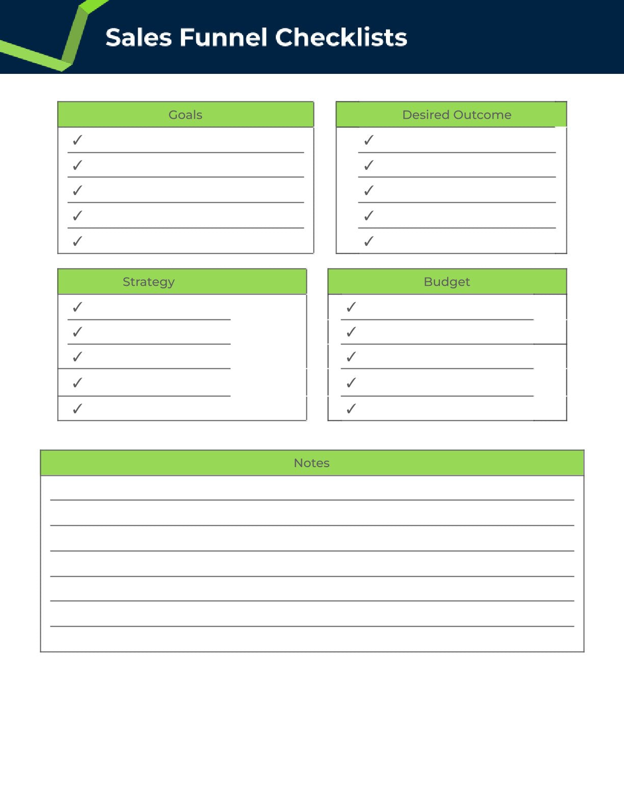 Free Sales Funnel Planner Template