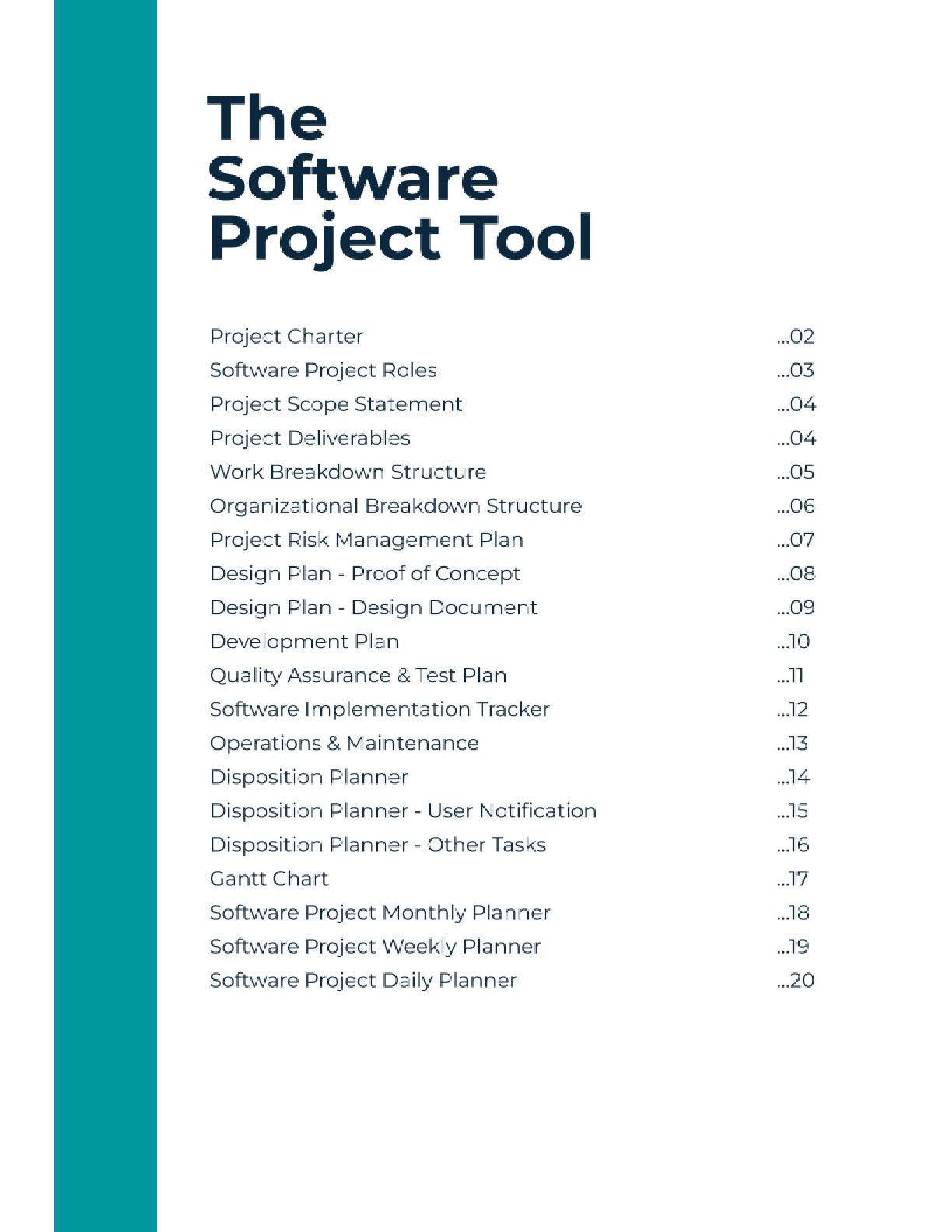 Free Software Project Planner Template