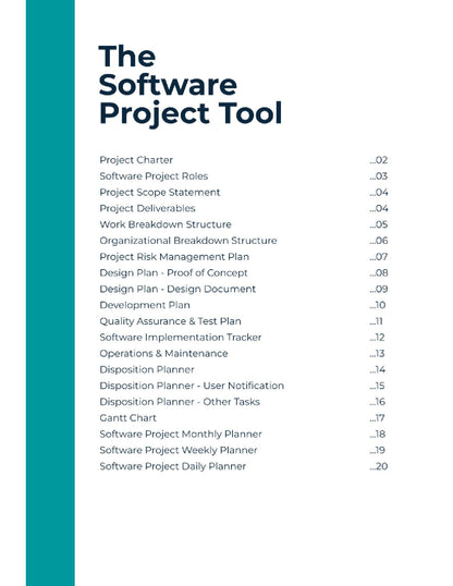 Free Software Project Planner Template