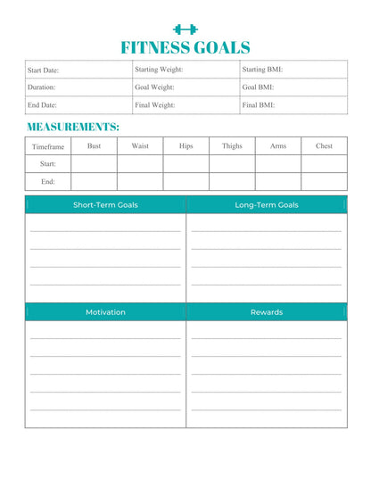 Free Exercise Workout Planner Template