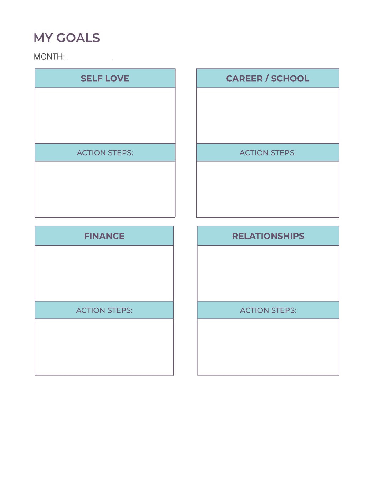 Free Life Balance Planner Template