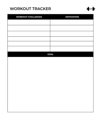 Free Minimalist Workout Planner Template