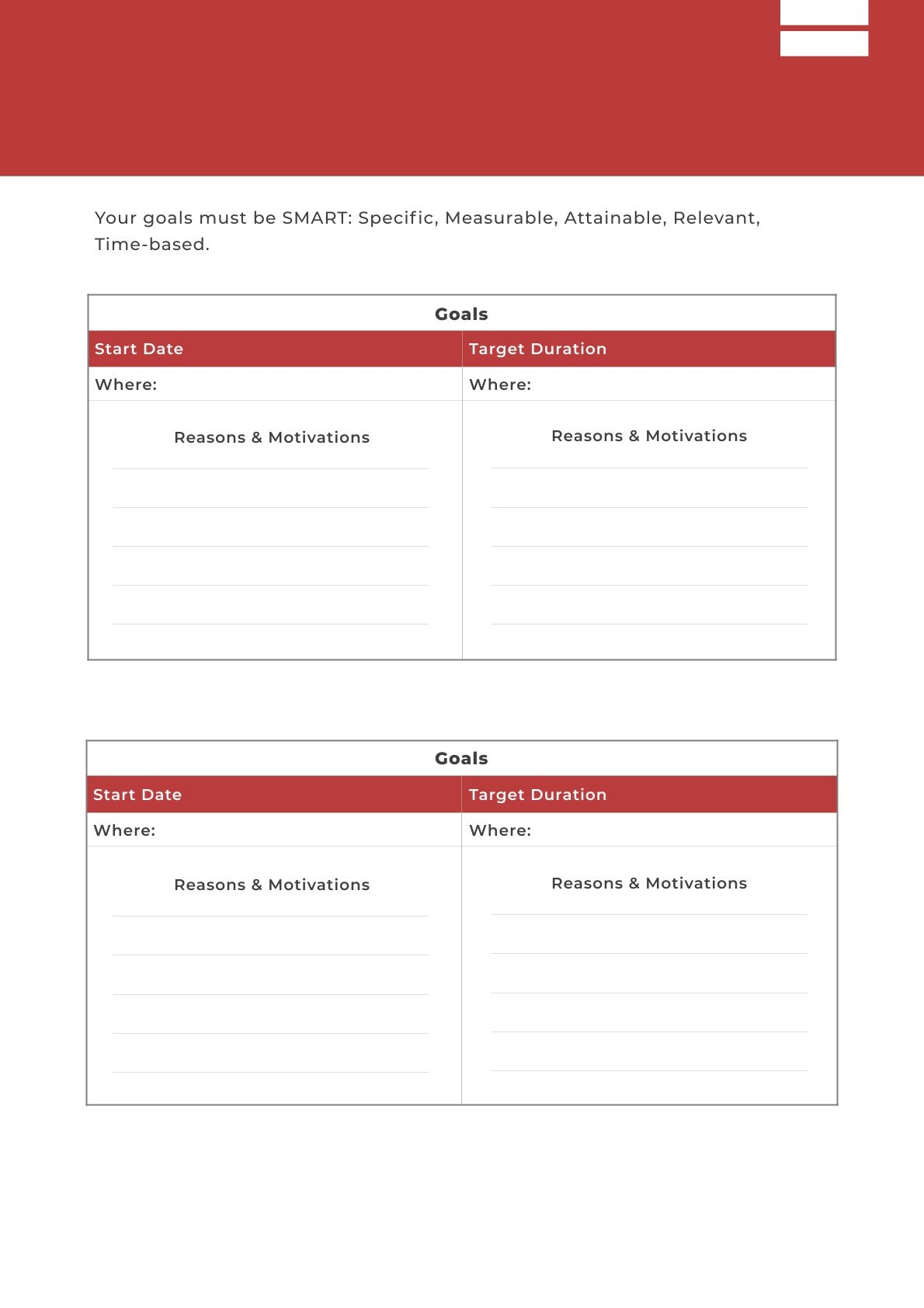 Free Training Planner template