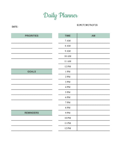 Free Life Planner Template