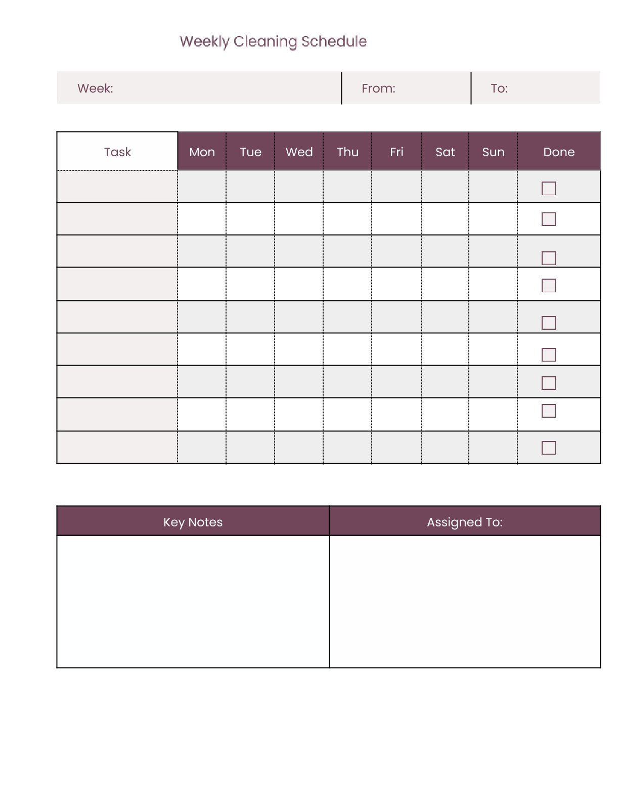 Free Household Life Planner Template