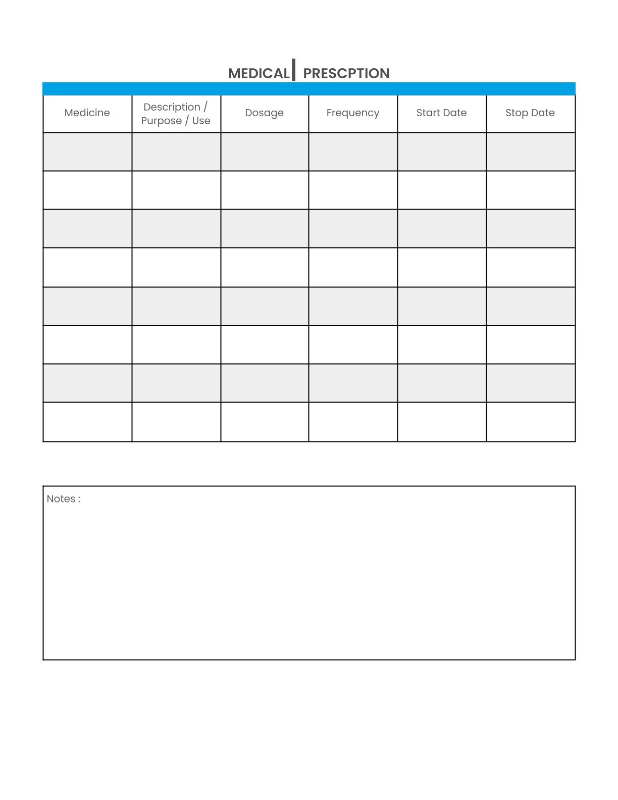 Free Medical Planner Template