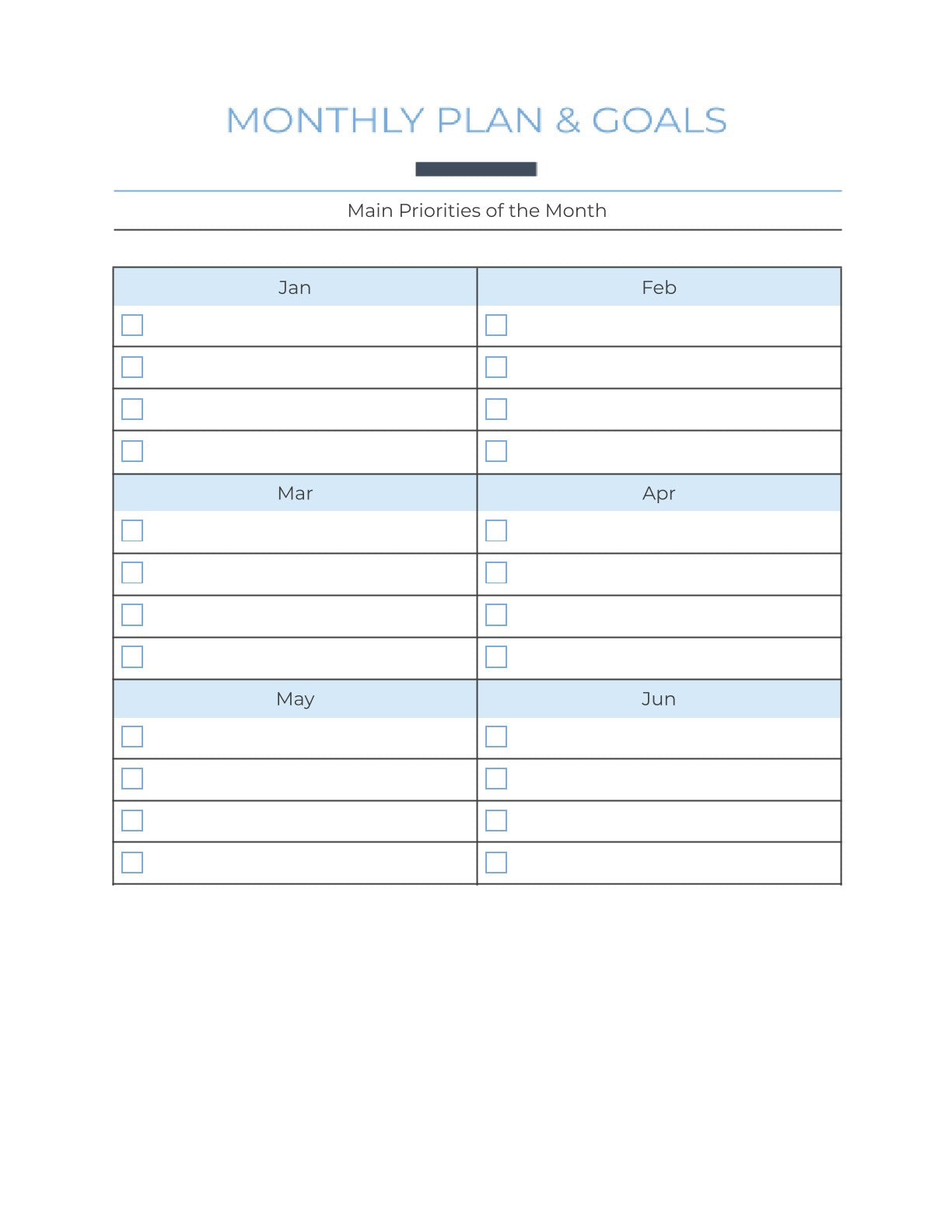 Free Monthly Sales Planner Template