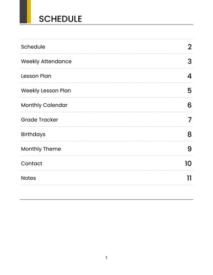 Free Monthly Teacher Planner Template